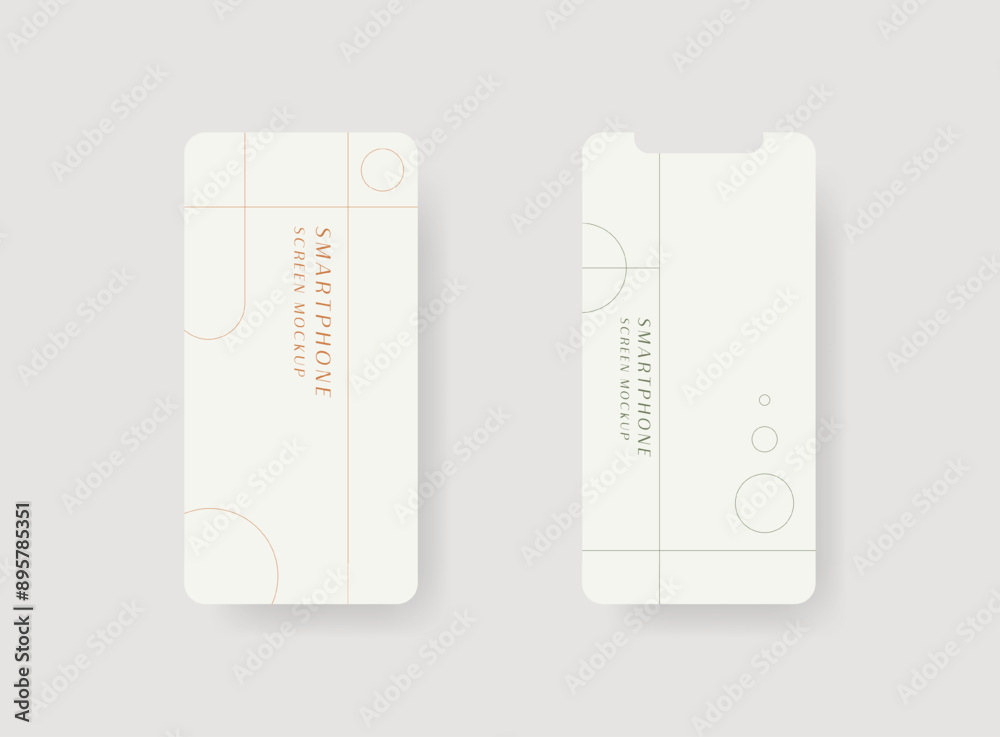 Poster set of smartphone screen mockup. design for app interface, ux ui, and web design presentation concep