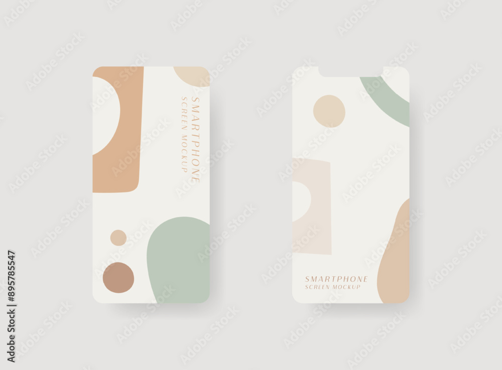 Poster set of smartphone screen mockup. design for app interface, ux ui, and web design presentation concep
