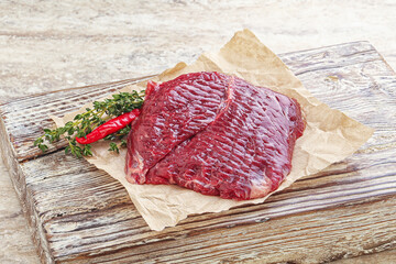 Raw beef machete steak for grill