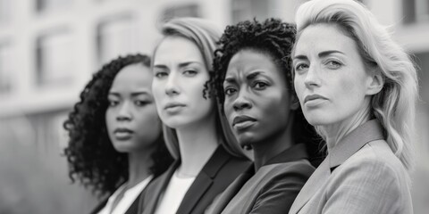 Obraz premium Group of women standing and smiling at each other