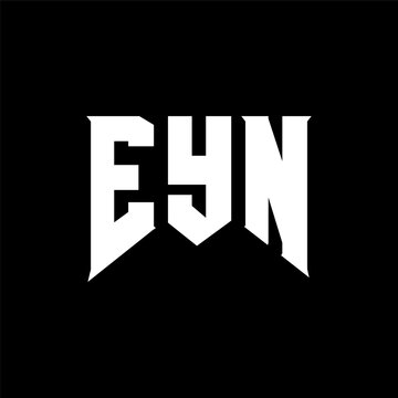 EYN letter logo design for technology company. EYN logo design black and white color combination. EYN logo, EYN vector, EYN design, EYN icon, EYN alphabet. EYN typography logo design.