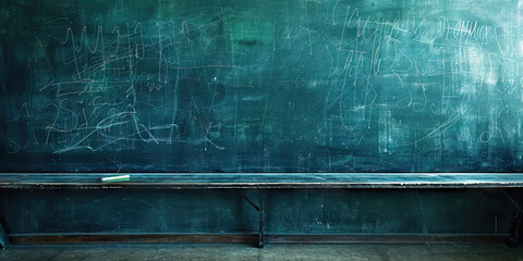 Boundless Potential: An empty chalkboard, with chalk resting on top, waiting for ideas to be scribbled down.