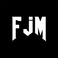 FJM letter logo design for technology company. FJM logo design black and white color combination. FJM logo, FJM vector, FJM design, FJM icon, FJM alphabet. FJM typography logo design.