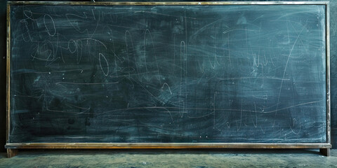 Boundless Potential: An empty chalkboard, with chalk resting on top, waiting for ideas to be scribbled down.
