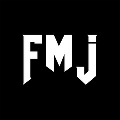 FMJ letter logo design for technology company. FMJ logo design black and white color combination. FMJ logo, FMJ vector, FMJ design, FMJ icon, FMJ alphabet. FMJ typography logo design.