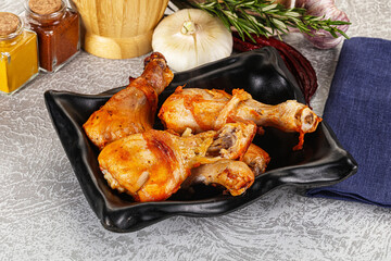 Raw marinated chicken drumstick for cooking