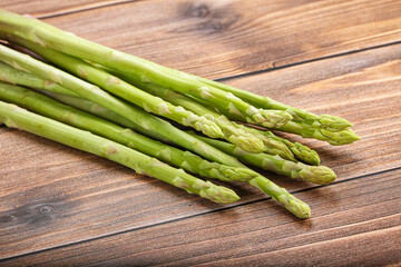 Raw green uncooked asparagus sprout