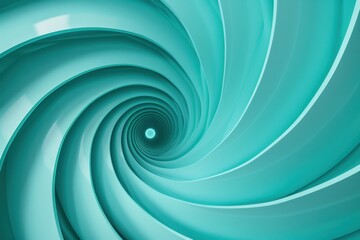 Abstract spirals, cool teal and turquoise, flat design illustration