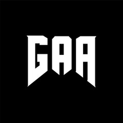 GAA letter logo design for technology company. GAA logo design black and white color combination. GAA logo, GAA vector, GAA design, GAA icon, GAA alphabet. GAA typography logo design.