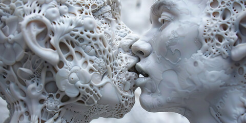 Unspoken Dialogue: An installation of intricate sculptures, forming a silent conversation between them