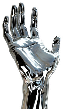 PNG  Futuristic metallic robotic hand design
