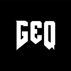 GEQ letter logo design for technology company. GEQ logo design black and white color combination. GEQ logo, GEQ vector, GEQ design, GEQ icon, GEQ alphabet. GEQ typography logo design.