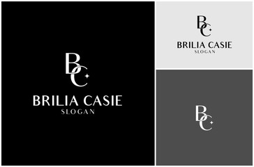 Initial Letter BC CB Monogram Beauty Fashion Luxury Elegant Font Vector Logo Design Illustration