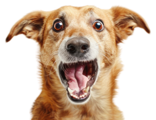 PNG Surprised dog with open mouth