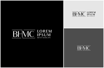 Initial Letter BHMC Monogram Luxury Elegant Font Minimalist Vector Logo Design Illustration