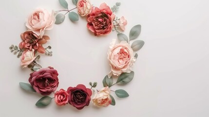 Floral Wreath on White Background