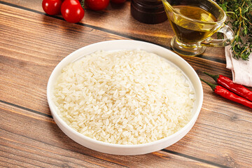 Dry Arborio rice for risotto