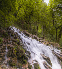 Rothbach Waterfall near Konigssee lake in Berchtesgaden National Park, Germany