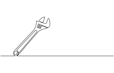labor day wrench tools continuous one line drawing