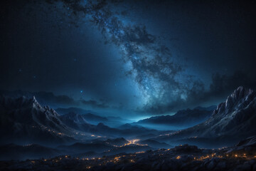 Dark sky with shining stars