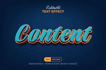 3D Blue Yellow Text Effect Style. Editable Text Effect.