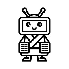 Fototapeta premium Japanese Robot icon vector illustration on white background
