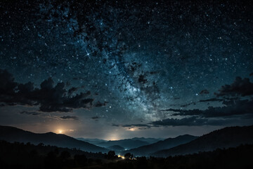 Dark sky with shining stars