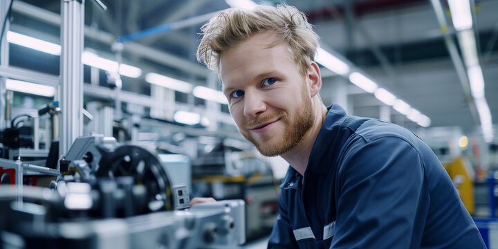 Maschinenbauer arbe&iacute;tet an einer Anlage
