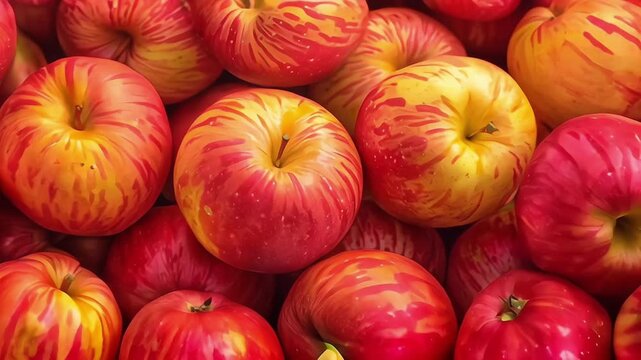 a collection of fresh apples on a minimarket shelf