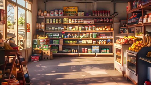 etalase in the minimarket room with stuff professional photography