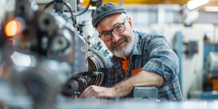 Anlagenmechaniker arbe&iacute;tet an einer Anlage