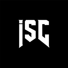 Obraz premium ISC letter logo design for technology company. ISC logo design black and white color combination. ISC logo, ISC vector, ISC design, ISC icon, ISC alphabet. ISC typography logo design.