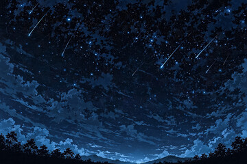 Dark sky with shining stars