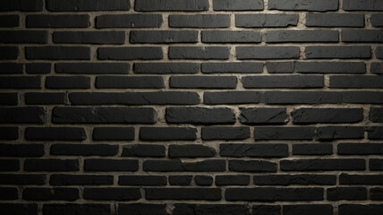 Obraz premium Realistic Black Painted Brick Wall Texture for Background or Wallpaper