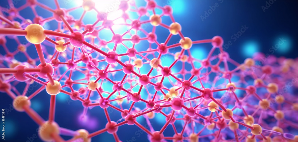 Wall mural Illustrative colored representation of an informational strand in genetic transcription and RNA polymerase