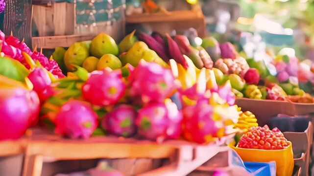 A pile of red fruit with a few green leaves on top
