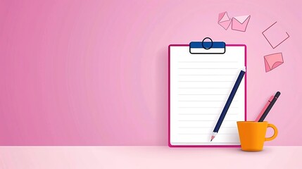 Social media planning board, vibrant sticky notes, well-lit, eye-level camera, left side copy space isolated on soft plain pastel solid background