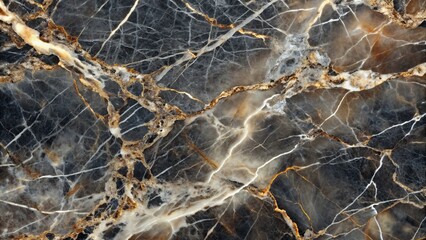 High-quality close-up image of elegant natural marble texture featuring intricate white and grey veins patterns on a dark background.