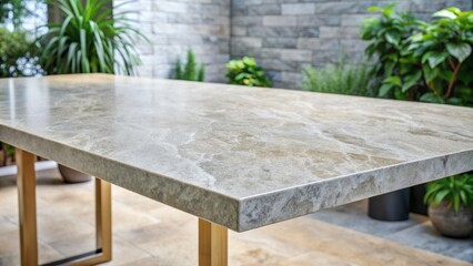 Fototapeta premium Light gray rough stone table surface with subtle texture and natural pattern, perfect for elegant modern home decor or interior design.