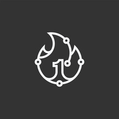 Fire Tech One Logo Vector