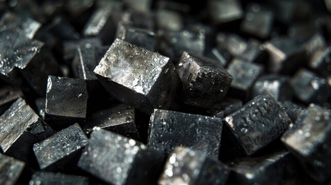 Close up of ferrotitanium alloy for enhancing steel and alloy properties