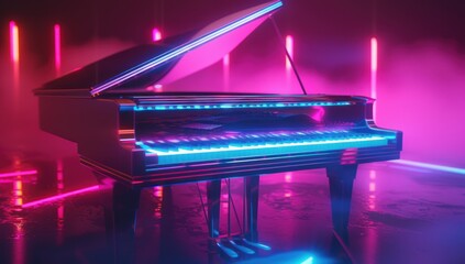 Neon Grand Piano