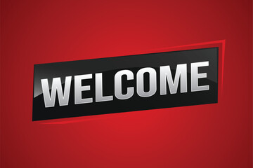 welcome word text concept icon logo sign symbol vector note 3d style for use landing page, template, ui, web, mobile app, poster, banner, flyer, backdrop, gift card, coupon

