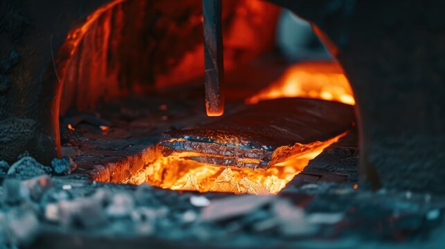 Refining Copper Melting Process in a Reverberatory Furnace