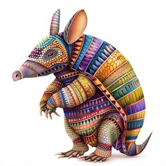 Armadillo Global Fusion animal fashion cartoon isolated whitebackground 16:9