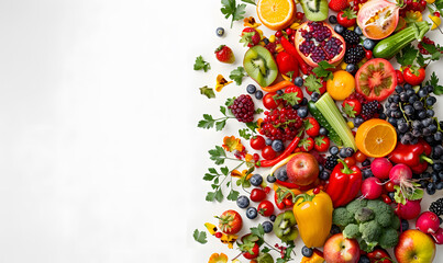 vegetable and fruits photo or illustrator on white background