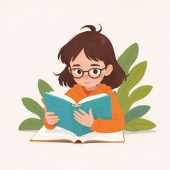 girl reading a book