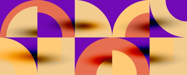 Obraz premium Neo memphis geometric pattern with circles, squares. Pop art abstract background for covers, banners, flyers and posters and other templates