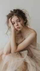 Naklejka premium A woman in a long