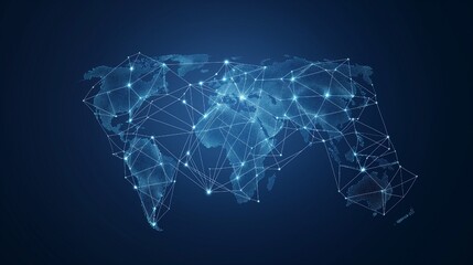 Obraz premium Global network connection. World map point and line composition concept of global business. Vector Illustration